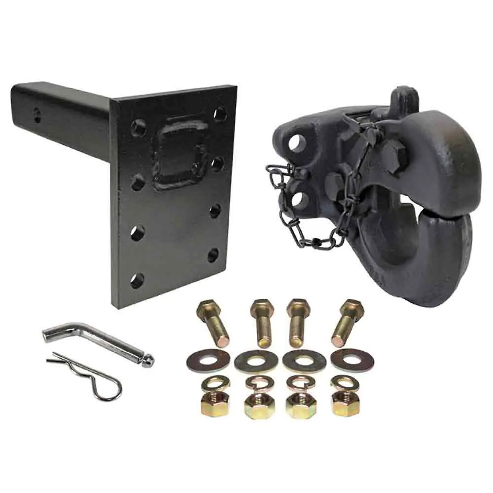 Rigid Hitch Pintle Kit for 2in. Receivers — 10-Ton, 20,000 Lbs. GTW, 4,000 Lbs. Tongue Weight, Solid Shank, Tethered Pin, Bolt Kit, Model# RM-10-T-10KIT